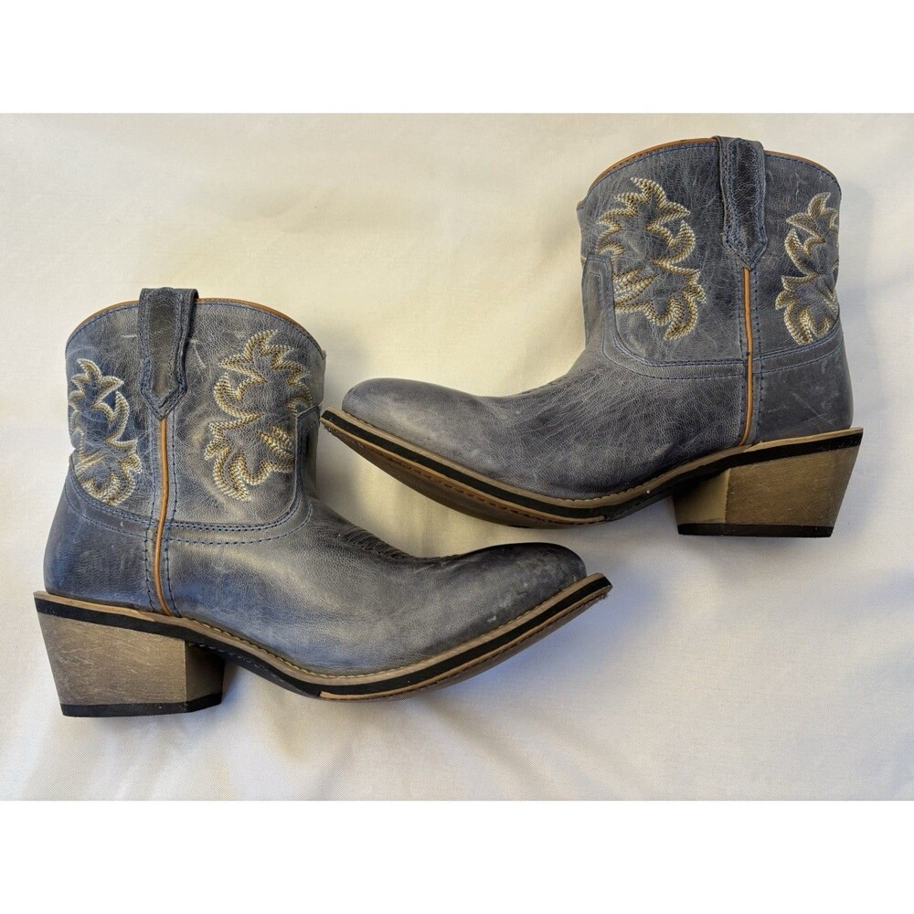 LAREDO Sapphyre Leather Western Short Boots Blue Gray Booties Women 8M #51026 - Picture 7 of 13